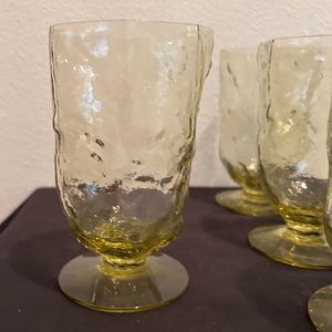 Set of 4 Vintage, Morgantown Glass Co. Topaz, footed Goblets - 5 1/2" Tall  13oz